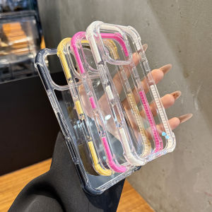 เคสโทรศัพท์อะคริลิกแบบครอบเต็มสำหรับ iPhone 16 pro Max ดีไซน์เรียบง่าย ด้านหลังโปร่งใส ป้องกันการตกหล่น ด้านหน้าป้องกันรอยขีดข่วน