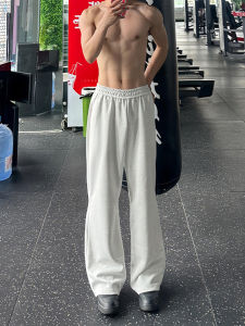 Cleanfit Grey Fitness Sports Pants Mens American Style Basketball Casual Flared Straight Leg Long Trousers Autumn Wear