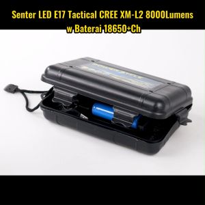 Senter LED E17 Tactical CREE XM-L2 8000 Lumens & Baterai 18650+Ch
