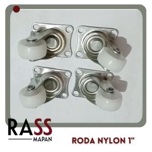Roda Nylon Nilon 1" Hidup dan Mati 1 set 4 pc