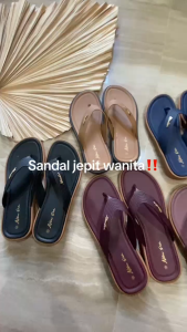 Sandal casual wanita sandal jepit sandal slop karet wanita terbaru NEW ERA LB E 12056 B size (36-41)