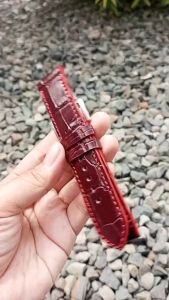 Tali Jam Tangan Kulit Sapi Pull Up Motif Croco Warna Maron Bergaransi