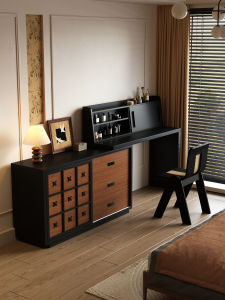 Bed End Storage and Makeup Table Solid Wood Cabinet