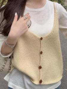 Shalldoer | Chic V-neck Tank Knitted Vest Early Spring Layering