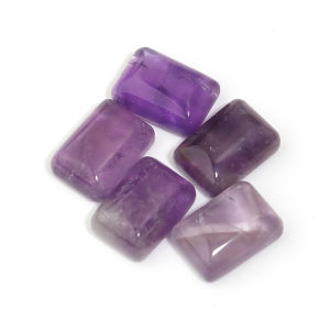 5Pcs 10mm Rectangle Natural Stone Flatback Beads Cabochon Loose Beads For Jewelry DIY Making Bracelet Accessories