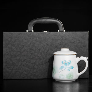 XIANGYE | Office Ceramic Tea Cup with Tea Water Separation 1pc