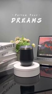 360ml Stainless Steel Eggshell Wine Tumbler Double Wall Vacuum Insulated Cup for Coffee Tea Office Home Travel