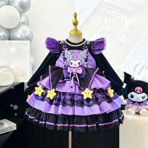 Princess Style Childrens Dress Kurokos Princess Skirt Winter Long Sleeve Baby Girls Fashionable Lolita Dress Cake Skirt