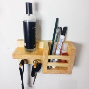 Rak Alat Tulis Gantungan Kunci Tempel Di Dinding Kayu Jati Belanda