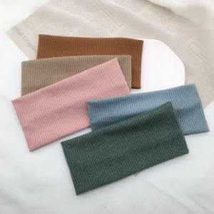 Masely Fashion Headband Wash Face Casual Sports Hair Band Solid Color Knitted Elastic Headband