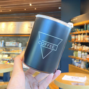 Minimalist Insulated Coffee Cup with Straw for Office Women High Aesthetic Value Stainless Steel Water Bottle Couple Cups