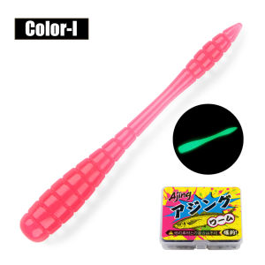 Spinpoler 20Pcs/Box 48mm Micro Floating Soft Worm Luminous TPR Bait Ajing Rock Fishing Ice Fishing Lure For Perch Trout Crappie