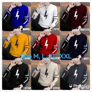 Promo Sweater Keren Kaos Pria Distro Flash Crewneck Cowok Trendy Sweatshirt Elegan Sweter Kekinian