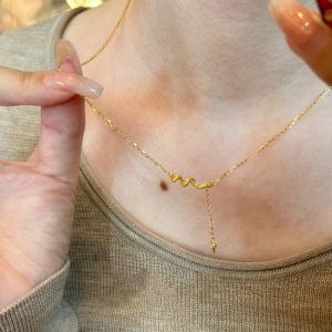 Non-Fading S925 Pure Silver Snake Year Four-Pointed Star Pendant Sweater Chain Gold Snake Necklace  out Chinese Style Fashion Jewelry