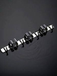 YChomer Broom Mop Holder Wall Mount 304 Stainless Steel Wall Mounted Storage Organizer Heavy Duty Tools Hanger with 3 Racks 4 Hooks for Kitchen Bathroom Closet Office Garden