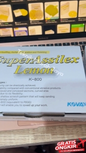 KOVAX SUPER ASSILEX ASLI JEPANG Amplas Kotak Lembaran Sheet 130 x170 mm Dry Sanding LEMON YELLOW KUNING K-800