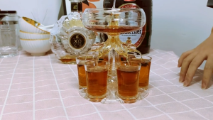 Wine Dispenser With 6 Glasses Party Drink Shot Dispenser with 6 Shot Glasses Set Multi-Color Lights Drink Dispenser Tools for Christmas Wedding Birthday Party Bar