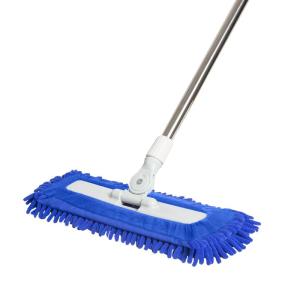 Water Absorbent Flat Mop Head for Household And Commercial Cleaning Coralline Velvet Material Manual Stainless Steel Pole