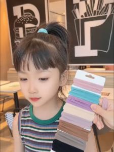 Nylon Scrunchies Girls Wide Elastic Hair Ropes Band Ponytail Holder Ties Soft Wide Edge Rubber Bands