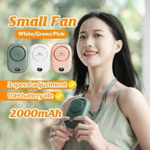 Mini Fan Portable Neck Fan Hanging Bladeless Rechargeable Mute Fans 3 Speeds Adjustable Small Fan