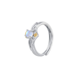 ZHENGZHAO | Angel and Moonstone Couple Ring Adjustable
