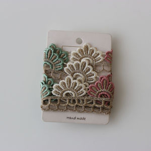 ผ้าลายปักสีชมพูทอง เรียบเงา ระบาย ผ้าปักลายระดับไฮเอนด์ เครื่องประดับเสื้อผ้าจากจีนแผ่นดินใหญ่ แบรนด์ Cottontime