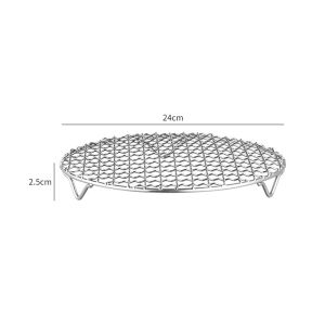 JETTING | Round Fryer Rack With Legs Stackable Grid Grilling Rack Stainless Steel Anti-corrosion For Home Kitchen Oven Steamer Cooker[J]