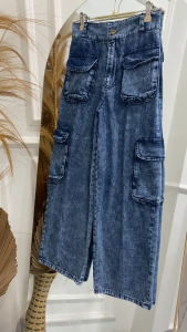 Meltz.id - Celana Kulot Cargo Jeans Snow Panjang Anak Perempuan