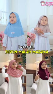 Honey Blossom – Kerudung Anak Malay Mazaya Perempuan 0-7 Tahun Jersey Import Korea