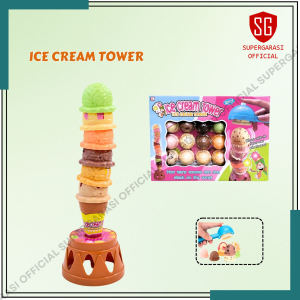 Ice Cream Tower mainan susun eskrim board game anak family game