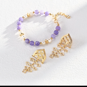 Vanco Chick-S925 Silver Simple Natural Pearl Purple Lithium Glow Bracelet