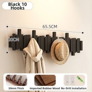 ZHUSHANXIA | Wall Mount Piano Key Hangers Strong Load-bearing No Drilling Wood Coat Rack