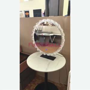 Furnimall Crystal Acrylic Frame Mirror/Touch Screen Mirror/Cermin Meja Solek/Make Up Mirror