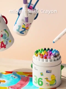 Bút Sáp Màu Mideer Cao Cấp Loại Mới Thay Thế Được Ruột - Hữu Cơ An Toàn - Mideer silky crayon refillable 12 - 24 - 36