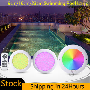 【Ready Stock】9cm/16cm/23cm Ultra thin swimming Pool Lamp ABS Swimming Pool Light High Power 12W/18W/35W/54W AC12V RGB Underwater Resin Filled Pool Led Light Underwater Wall Mounted LED Lights Underwater Night Lamp Swimming Pool Equipment