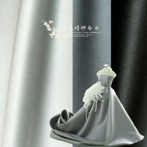 395 Wedding Satin Fabric Dress Glossy Thick Satin DIY Hand-Painted Fabric Black Gray Cheongsam Han Dynasty Taiwan Thick Satin