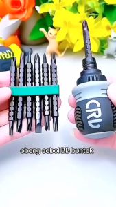NEW PROMO - Obeng CRV Set 13in1 Obeng Cebol BB buntek karet Dua Arah bolak balik cebol mini Multifunction Screwdriverset