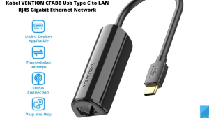 Vention USB-C to RJ45 LAN Adapter V-CFABB Black 0.15M – Ethernet 100Mbps Kompatibel Macbook Windows
