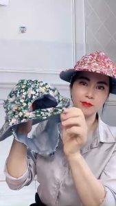 [HCM] NÓN CHỐNG NẮNG NỮ HOẠ TIẾT BÔNG SÁNG KÈM KHẨU TRANG - Kim Yến Mẹ và Bé