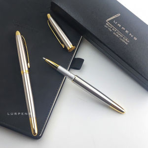 Bút ký khắc tên LURPENS 027/Bút bi vỏ kim loại màu bạc/Miễn phí khắc tên Tặng hộp đựng bút cao cấp + 2 Ngòi dự phòng/Quà tặng kỷ niệm đẹp