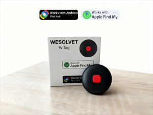 Wesolvet Waterproof Smart Tracker - Apple Find My & Google Find Hub FMN+GFN Certified Airtag Find My Location Tracking for iPhone Android Keys Wallet Bags Pets Luggage Battery Lasts Up to 1 Year