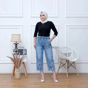 celana boyfren bordir jeans dewasa