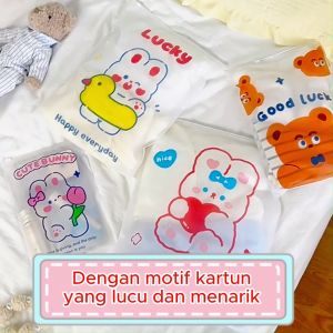 Travel Ziplock Pouch Storage Packaging Bag Plastic Seal Zip Lock Kantong Penyimpanan Serbaguna Tempat Penyimpanan Pakaian Motif Kartun