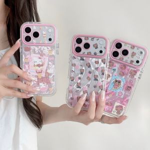 Sanrio | Fashion Cute Pink Sanrio Hello Kitty Shockproof Phone Case For iphone 17 16 15 14 13 12 Pro Max 11 Full Camera Protective Cover