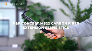 K&F CONCEPT MS22 Invisible Selfie Stick Camera Monopod 1.27m Extension Carbon Long Pole for Insta360/GoPro/DJI Action Sports Camera with GoPro Adapter and Wrist Strap
