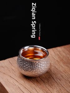 Vintage Silver-colored Arhat Tea Cup