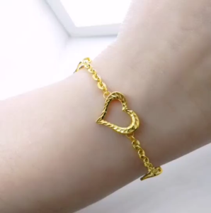 Rantai Tangan P olo Laser Cut 3 Love Emas 916 Yon Hing