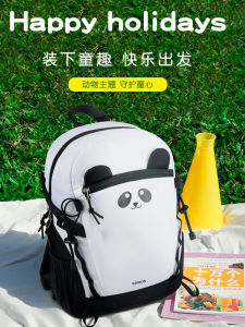 Edison Kindergarten Boys Backpack Ultra-light Reduced Load Double Shoulder Outdoor Travel Bag Nylon Material Arc Shoulder Strap