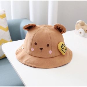 CAE - Topi Anak Laki Perempuan 0-2 Tahun Wow Bear Bucket Hat Import