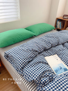 ชุดผ้าห่มสไตล์ญี่ปุ่นเรียบง่าย ผ้าฝ้ายแท้ 4 ชิ้น ผ้าปูที่นอน ผ้าห่ม ผ้าปูที่นอนแบบผสมผสาน ผ้าปูที่นอนแบบม้วน ผ้าฝ้ายแท้ 4 ชิ้น